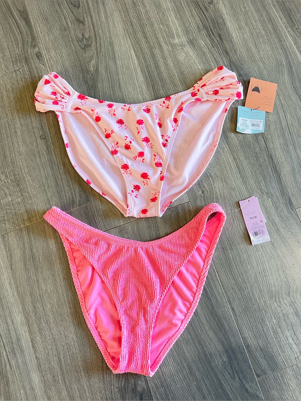 Target Girls' Pink Textured & Floral Bikini Bottoms - Pack of 2